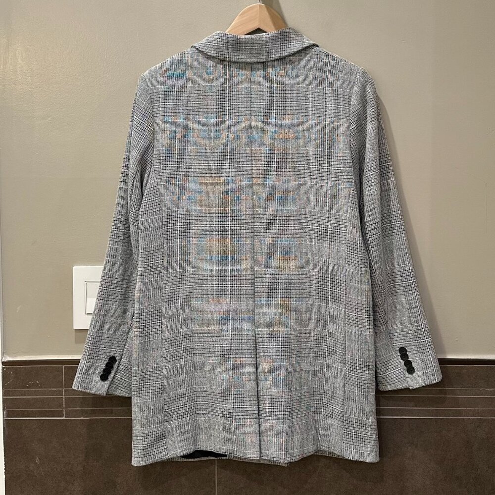 H&M Checked Pattern Double-Breasted Midi-Length B… - image 4